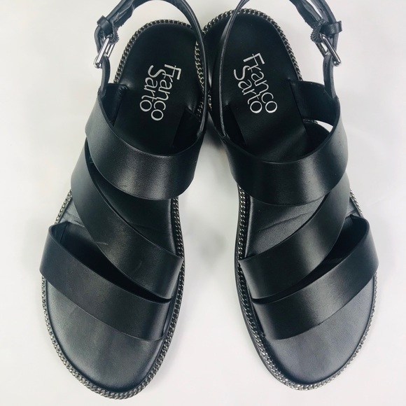 Franco Sarto Kelso Black Leather Sandal - Picture 2 of 8